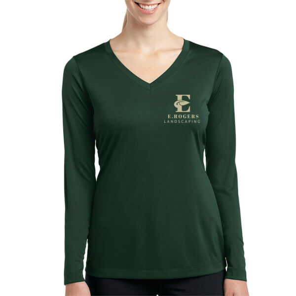ER - Women's V-Neck Performance T-Shirt, Long-Sleeve Thumbnail