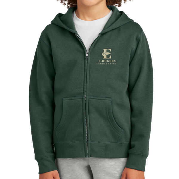 EY - Youth Fleece Full-Zip Hooded Sweatshirt Thumbnail